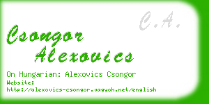 csongor alexovics business card